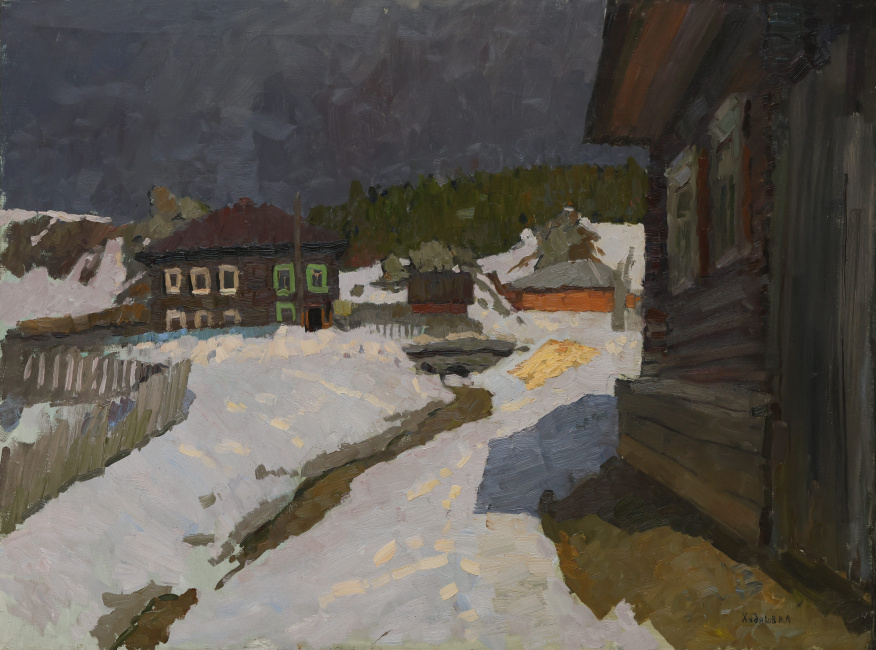 «Село Кын. Утро». Холст, масло. 70*90 см. 2019 г.