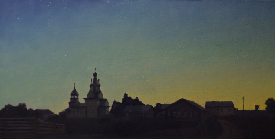 «Перед рассветом». Холст, масло. 40*80 см. 2021 г.